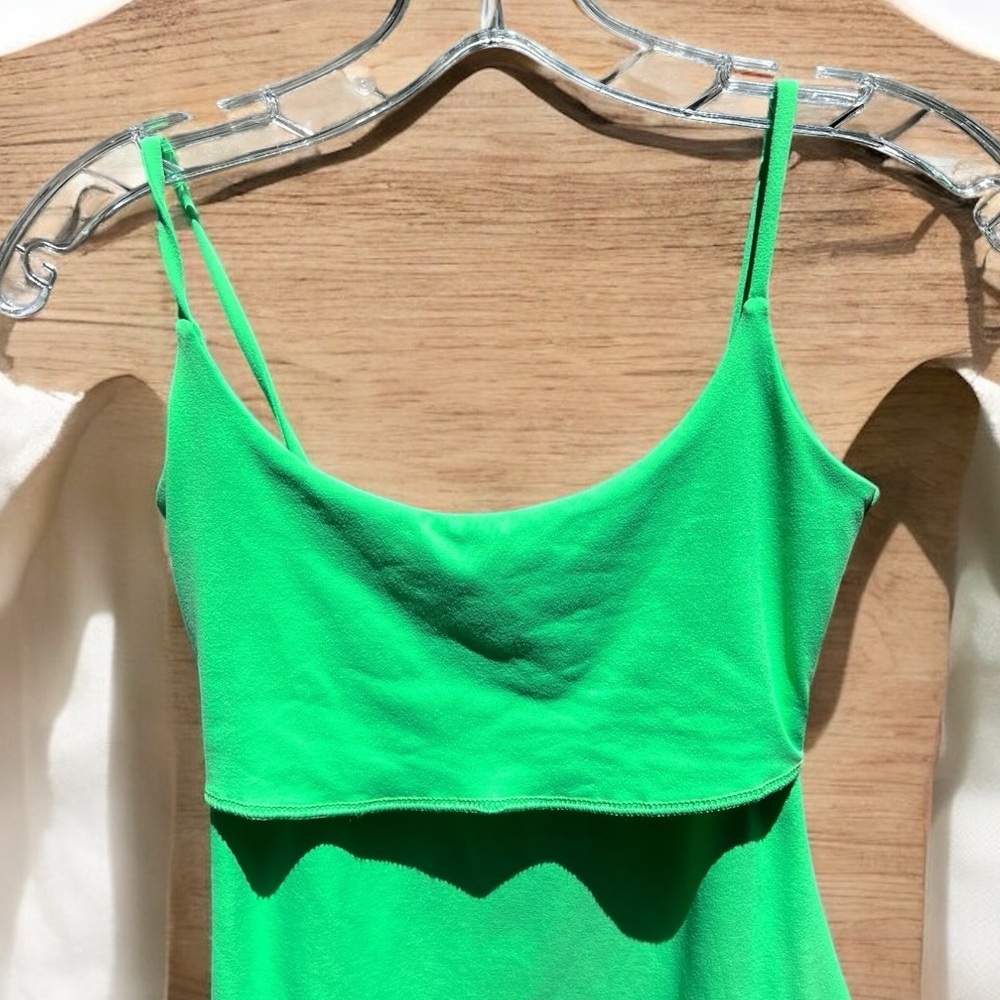 🌻NEW NWOT Susana Monaco Green Thin Strap Mini Dress Susana Monaco | Size XS - Picture 3 of 7